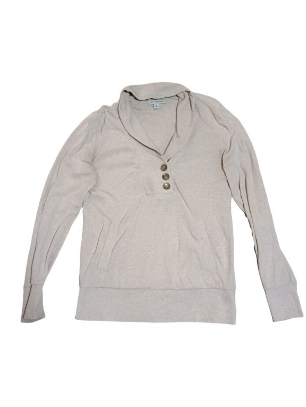 Banana Republic Light Beige Shawl Collar Pullover Sweatshirt